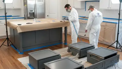 Professional cabinet painting and refinishing in Reno, NV kitchen by expert house painters