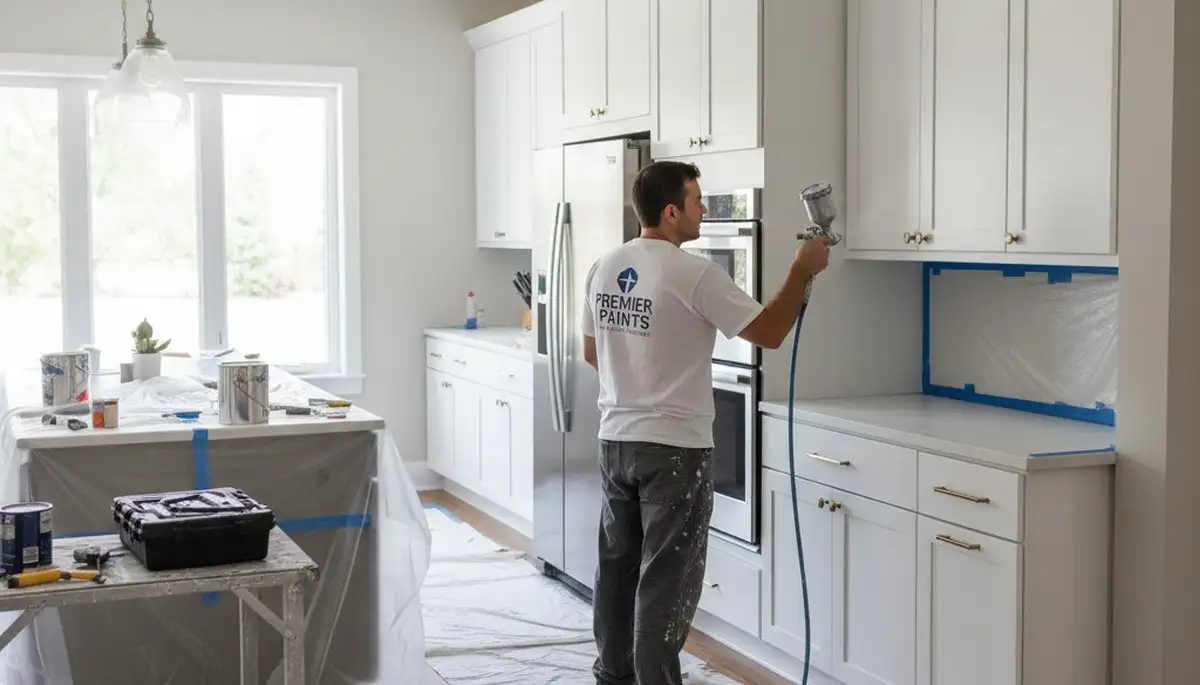 Professional kitchen cabinet painting in Reno, NV by expert house painters for modern refinishing