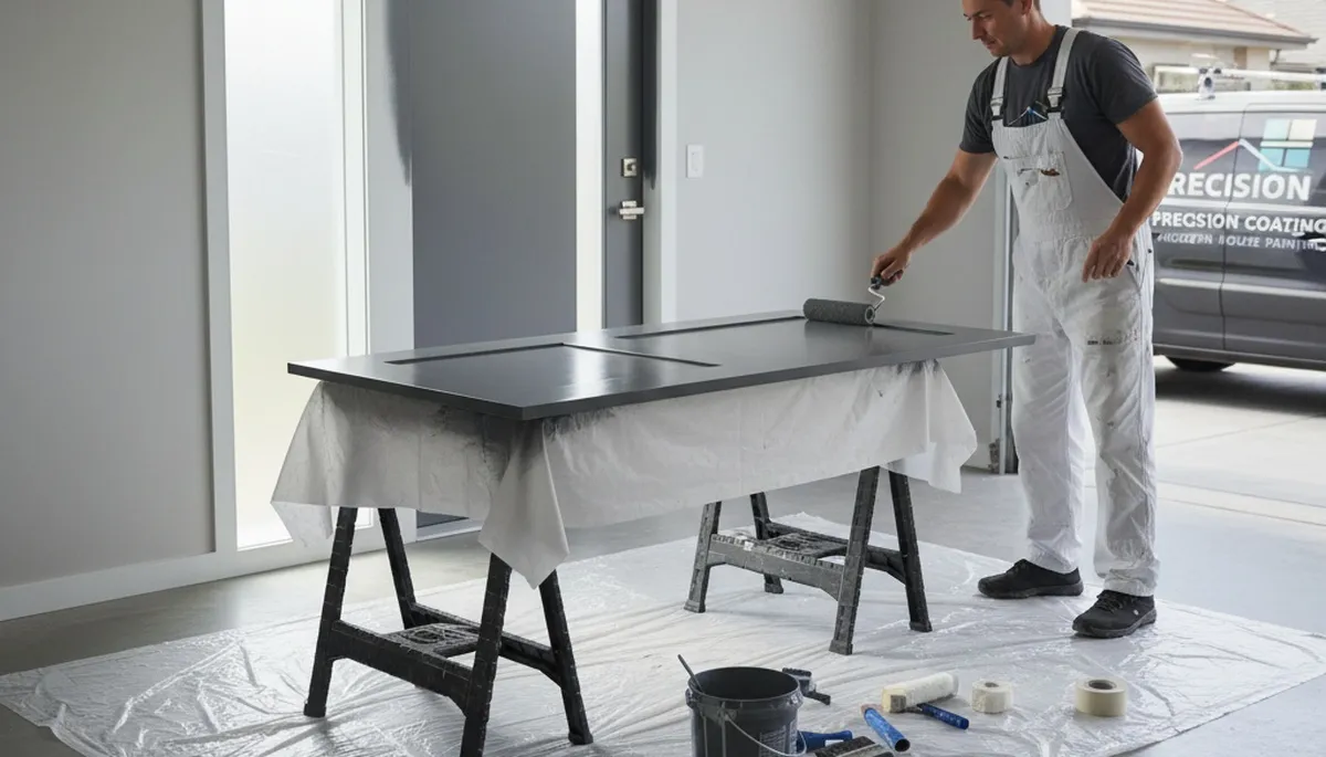 Professional door painting and refinishing service in Reno, NV enhancing curb appeal and durability
