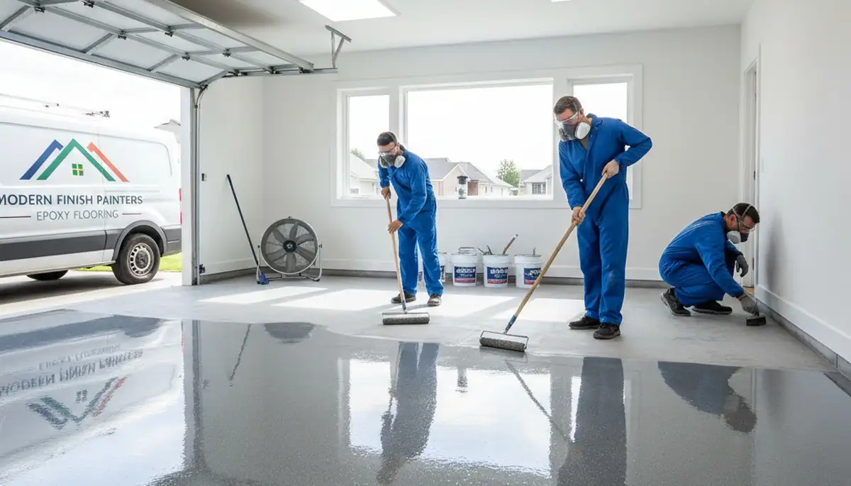 Professional epoxy floor coating in Reno, NV garage by local house painting contractors