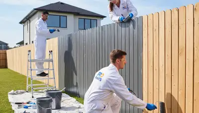 Professional fence painting in Reno NV protecting wood and vinyl fences from sun and weather