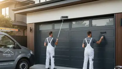 Professional garage door painting in Reno NV by expert house painters for durable curb appeal
