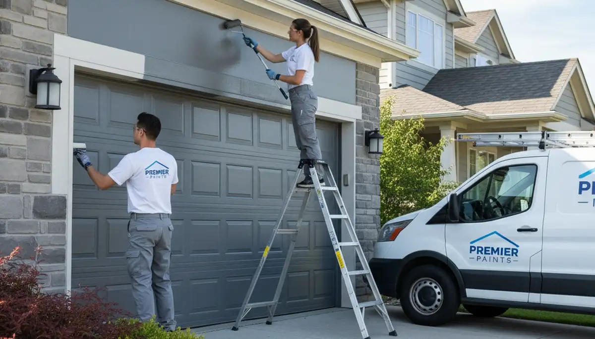 Professional garage door painting in Reno NV by expert house painters for durable curb appeal