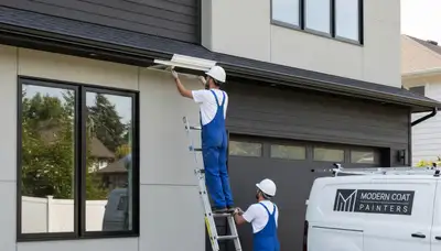Professional gutter painting by house painters in Reno, NV enhancing curb appeal and UV protection