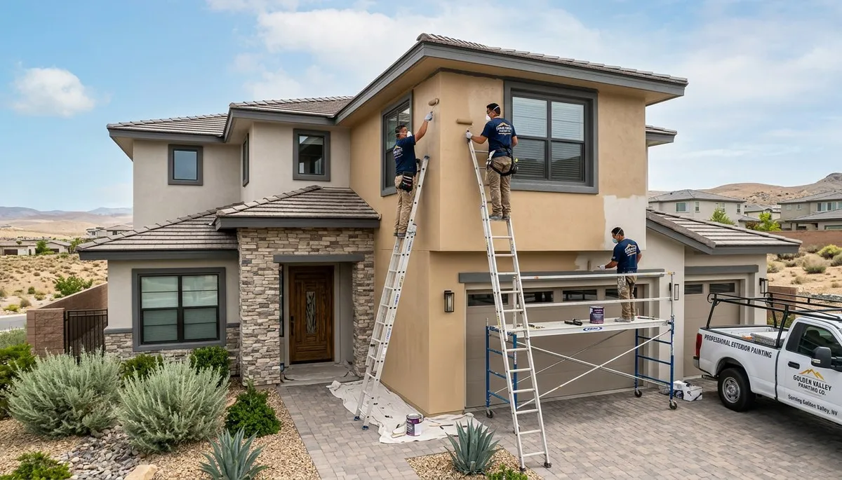 Professional house painters working on home exterior in Reno NV