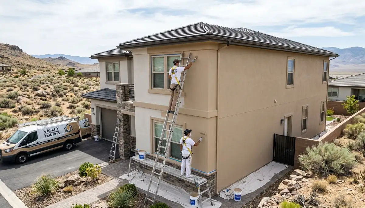 Professional house painters completing exterior home painting project in Reno, NV