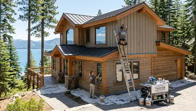 Professional house painters showcasing exterior home painting project in Reno, NV