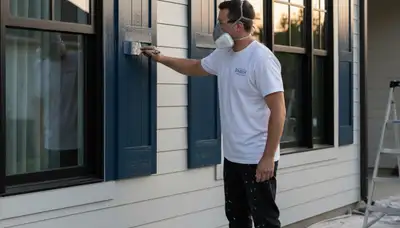 Professional shutter painting on Reno NV home exterior by expert house painters for lasting curb appeal