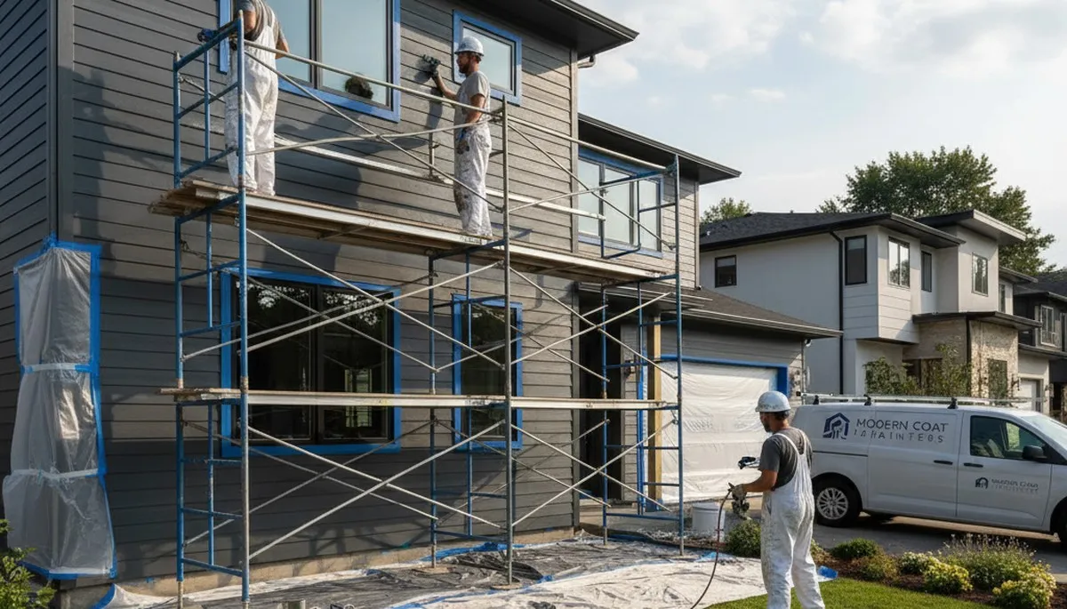 Professional siding painting on Reno NV home exterior for durable sun and weather protection