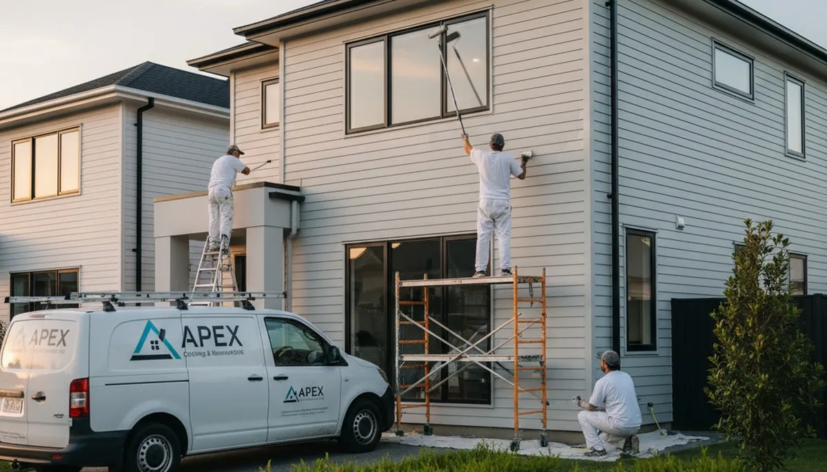Professional siding painting on a Reno NV home exterior by local house painting contractors