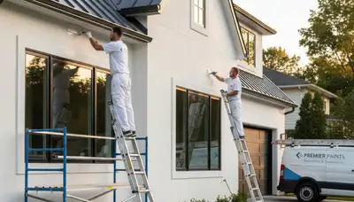 Professional trim and fascia painting on Reno NV home exterior by expert house painters