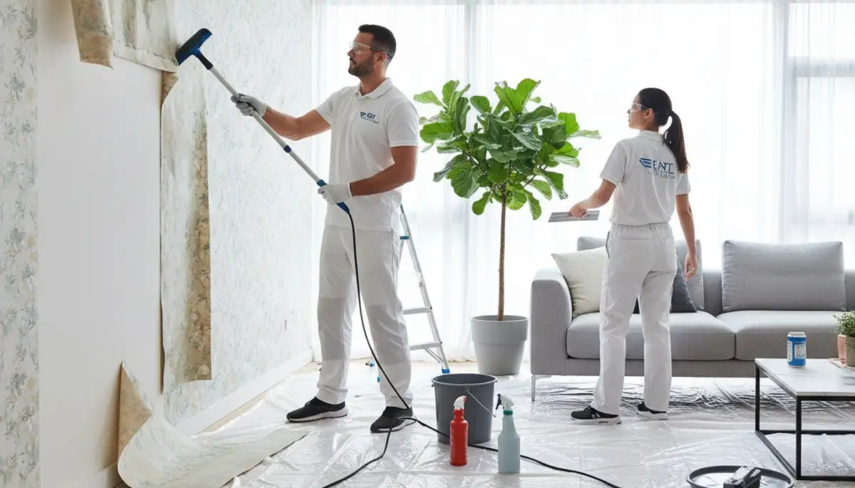 Professional wallpaper removal in Reno, NV home by expert painting contractors